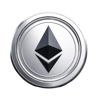 Icona animata della criptovaluta Ethereum ETH in forma fluttuante