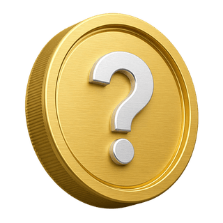 Elemento decorativo della pagina FAQ: moneta d'oro in 3D con un punto interrogativo
